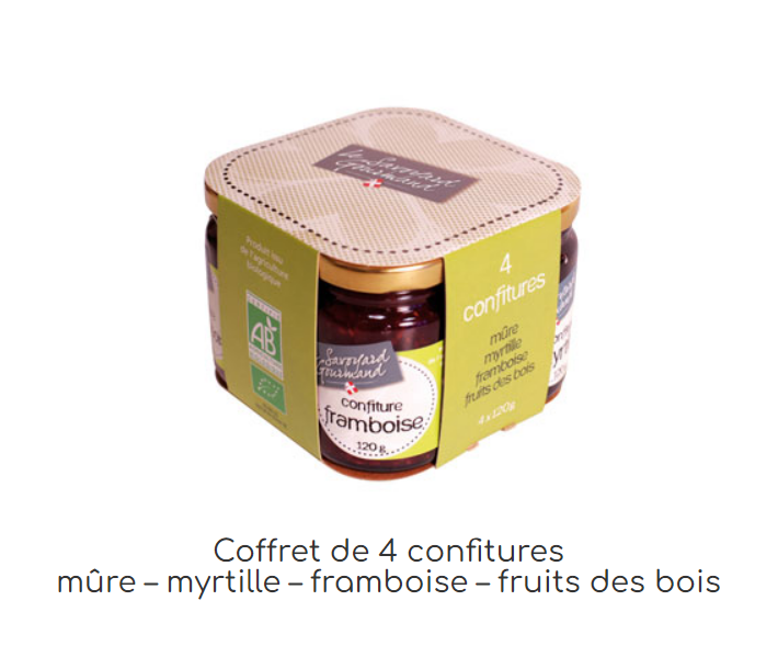 Coffret de 4 pots de confiture bio (4 x 120 g)